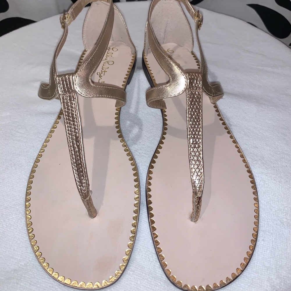 Lilly Pulitzer Heather Sandal Gold Metallic